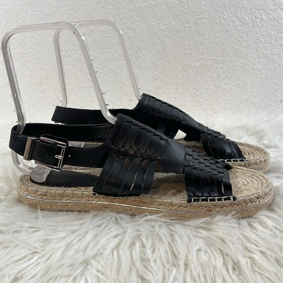 Rebecca Minkoff Womens Gabriel Sandal Black Leather Slingback Espadrille Size 10 - Picture 5 of 12